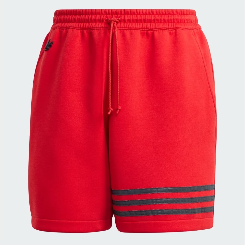 adidas Men's Street Neuclassic Loose Fit Fleece Shorts Red Black NEW $50 XS - Picture 3 of 5